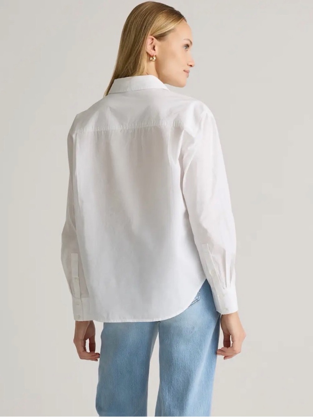 Quince 100% Organic Cotton Poplin Long Sleeve Boyfriend Shirt Size L - Picture 6 of 10